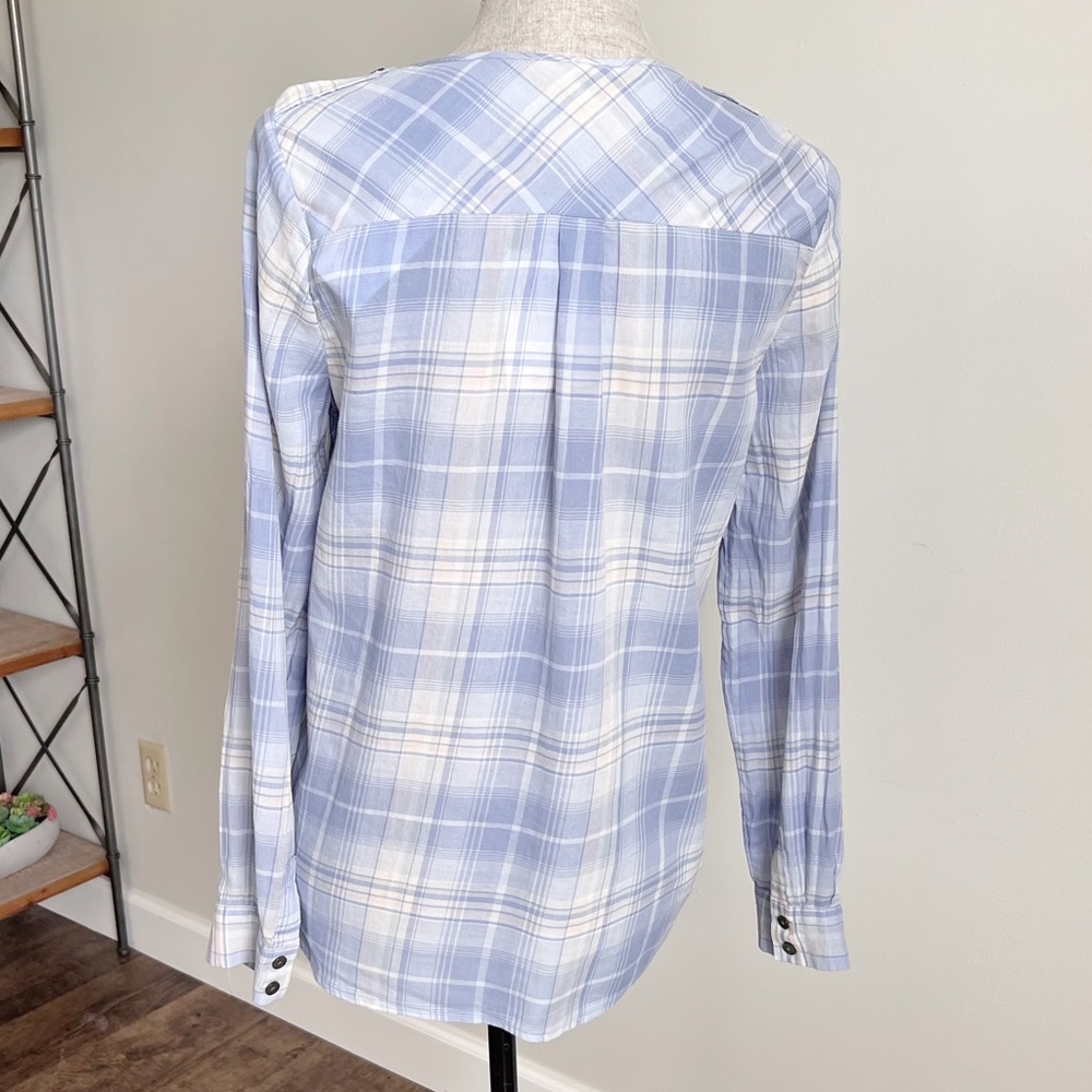 Joie Blouse Acaelle Plaid Button Down Cotton Top XS - Picture 7 of 17